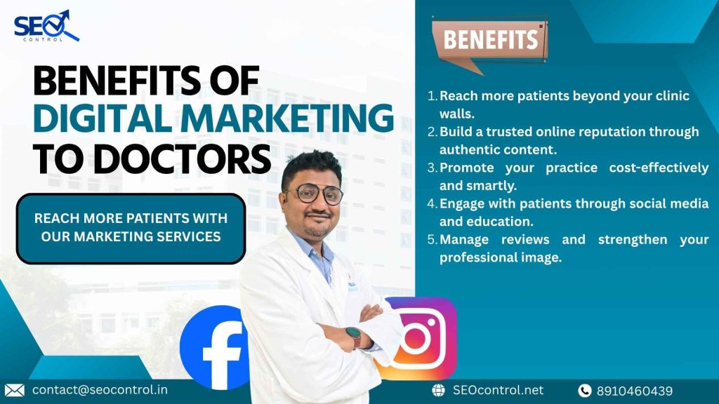 Digital marketing for doctors in Kolkata helping medical professionals attract more patients online through SEO, social media, and content marketing.